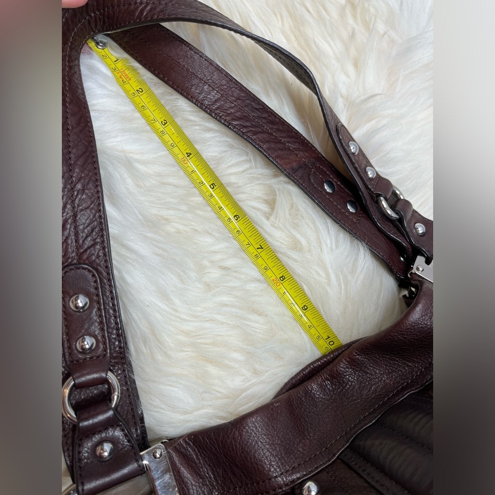 B Makowsky  Merlot Leather Genuine Leather Double Straps/ Shoulder bag/ - Picture 14 of 17